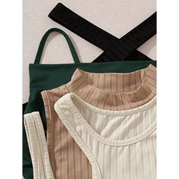 MakeMeChic Women's Ribbed Knit Crop Tops Pack Stylish Comfort