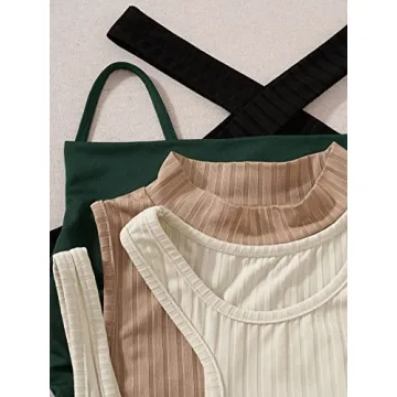 MakeMeChic Women's Ribbed Knit Crop Tops Pack Stylish Comfort