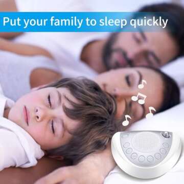 Raynic White Noise Machine, Battery Powered Sound Machine, Portable Sleep Machine with 24 Natural So...
