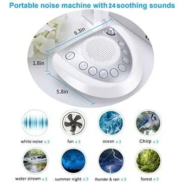 Raynic White Noise Machine with 24 Soothing Sounds