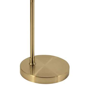 Amazon Brand – Rivet Modern Arc Floor Lamp with Bulb and Fabric Shade, 69"H, Antique Brass