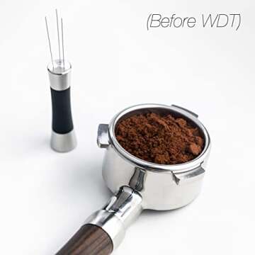 The WDT Tool | Silver | 0.4 mm Pins | 6 Pins & Storage Vault | Stainless Steel & Silicone | Distribute Coffee Grounds | Prevent Channeling & Spurting | Better Tasting Coffee