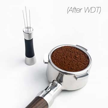 The WDT Tool | Silver | 0.4 mm Pins | 6 Pins & Storage Vault | Stainless Steel & Silicone | Distribute Coffee Grounds | Prevent Channeling & Spurting | Better Tasting Coffee