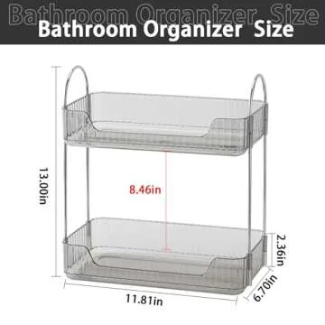 Shuang Qing Bathroom Counter Organizer for Skincare and Makeup