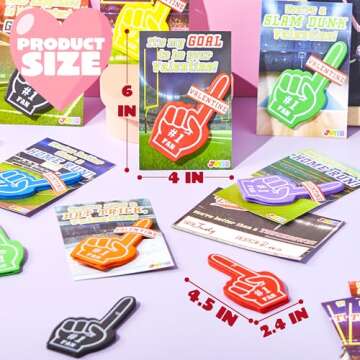 JOYIN 28 Pcs Valentines Day Foam Fingers with Cards for Kids, Valentine’s Greeting Cards, Classroom Exchange Gift for Kids, Holiday Reward Prizes and Party Favor