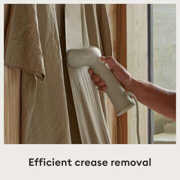 Steamery Handheld Clothes Steamer Cirrus 3, 1200W, US Plug, Heated Ironing Plate, Fast Heat Up, Garment Wrinkle Remover (Beige)