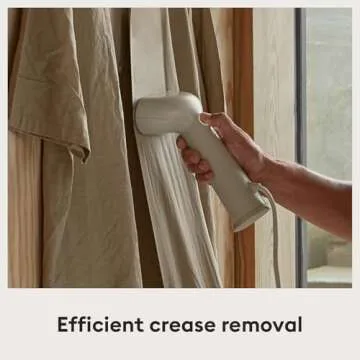 Steamery Handheld Clothes Steamer Cirrus 3, 1200W, US Plug, Heated Ironing Plate, Fast Heat Up, Garment Wrinkle Remover (Beige)