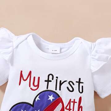 Mioglrie Independence Day Newborn Baby Girl Outfit for 4th of July