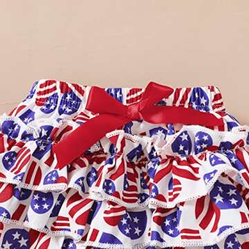 Mioglrie Independence Day Newborn Baby Girl Outfit for 4th of July