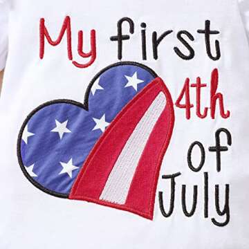 Mioglrie Independence Day Newborn Baby Girl Outfit for 4th of July