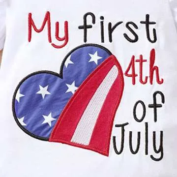 Mioglrie Independence Day Newborn Baby Girl Outfit for 4th of July