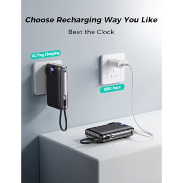 50000mAh Portable Charger with Built-in Cables & Fast Charging