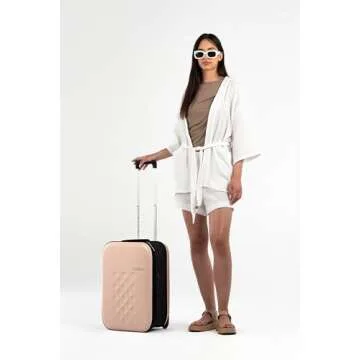 ROLLINK Flex Vega Cabin Plus Fully Collapsible Suitcase - Hardshell, Silent, Coated Wheels for Smooth Gliding, Scratch, Water & Impact Resistant, Carry-On 21-Inch (11.8 Gal packing volume), Rose Smoke