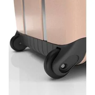 ROLLINK Flex Vega Cabin Plus Fully Collapsible Suitcase - Hardshell, Silent, Coated Wheels for Smooth Gliding, Scratch, Water & Impact Resistant, Carry-On 21-Inch (11.8 Gal packing volume), Rose Smoke