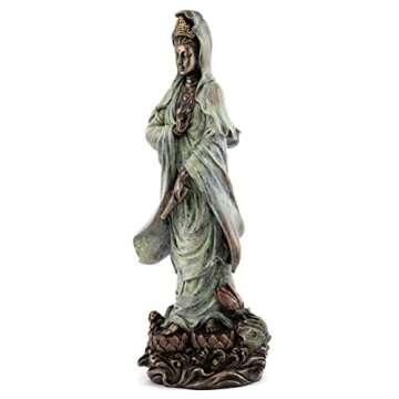 Top Collection Quan Yin Statue on Lotus Pedestal - Kwan Yin Goddess of Mercy, Compassion, and Love S...
