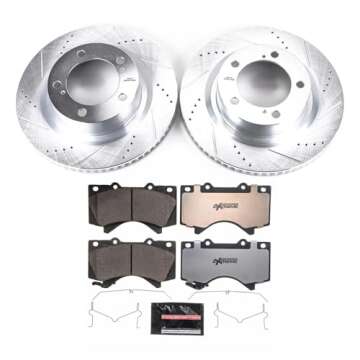 Power Stop K2952-36 Front Z36 Truck & Tow Brake Kit Brake Pads and Drilled and Slotted Brake Rotors ...