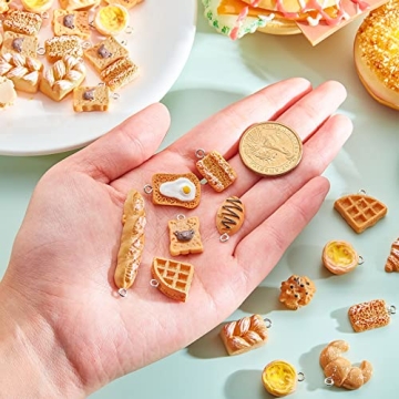 60 Handmade Food Charm Set for DIY Jewelry Crafting