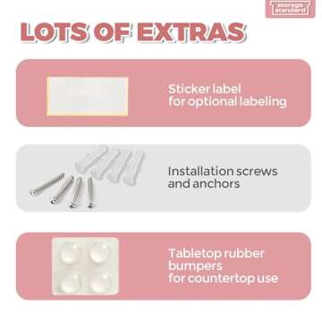 Storage Standard Trash Bag Holder Dispenser - Acrylic Trash Bag Dispenser Roll Holder, Garbage Bag Holder for Cabinet, Garbage Bag Dispenser Under Sink - Trash Bag Organizer for Home or Shops - Large