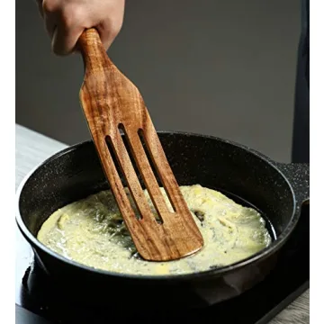 Natural Teak Utensil Set - Heat Resistant Wooden Cookware