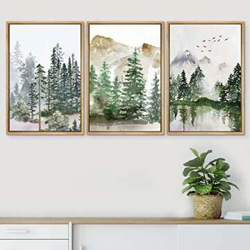 SIGNWIN Pastel Mountain Range Canvas Art Set for Home