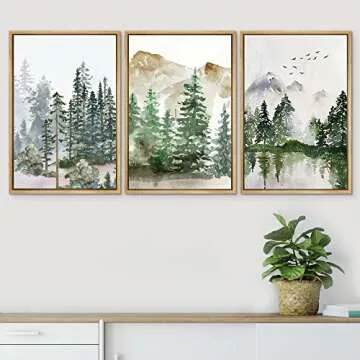 SIGNWIN Pastel Mountain Range Canvas Art Set for Home