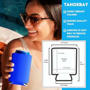 TahoeBay Blank Beer Can Cooler Sleeves for Customization