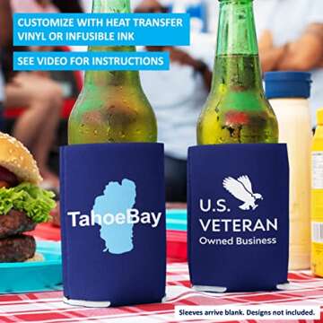TahoeBay Blank Beer Can Cooler Sleeves for Customization