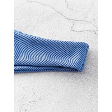 ZAFUL Women's Ruffle Tie Cutout Bandeau Bikini Set