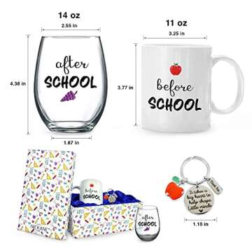 NICKANE Before School After School Mug and Glass | Funny Appreciation Teacher Gifts From Student on ...