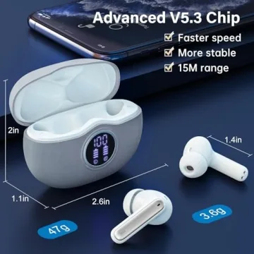Fhumsh A10 Pro Wireless Earbuds with 50H Playback