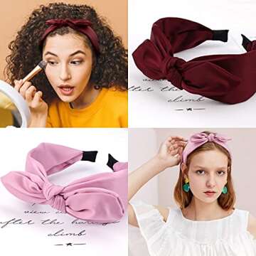 TOBATOBA Knotted Bow Headbands for Women Fashion Knot Headband Wide Headbands for Women Diademas Par...