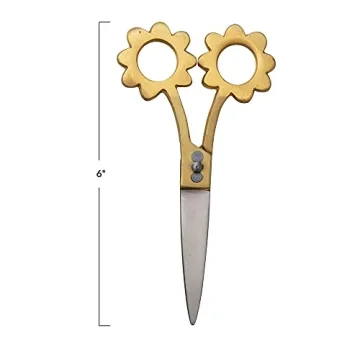 Creative Co-Op Stylish Flower Handle Kitchen Scissors