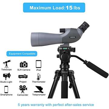 Tripod, 73 inch Tripod for Camera with Fluid Head, Tall Camera Stand Tripod Heavy Duty with Tablet &...