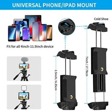 Tripod, 73 inch Tripod for Camera with Fluid Head, Tall Camera Stand Tripod Heavy Duty with Tablet & Phone Mount, Professional DSLR Tripod for Cell Phones, Spotting Scopes,Webcam, Complete Unit Tripod