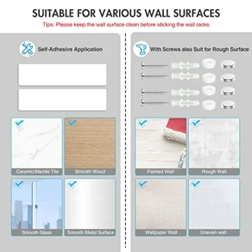 HOMEASY Mop Broom Holder Durable Stainless Steel Organizer