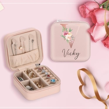 Personalized Travel Jewelry Box Compact Organizer Gift