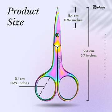 Stelone Professional Grooming Scissors Eyebrow Scissors Small Curved Stainless Steel Manicure & Beauty Scissor for Women