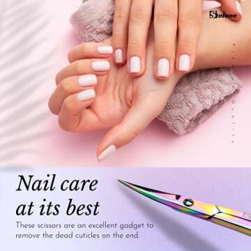 Stelone Professional Grooming Scissors Eyebrow Scissors Small Curved Stainless Steel Manicure & Beauty Scissor for Women