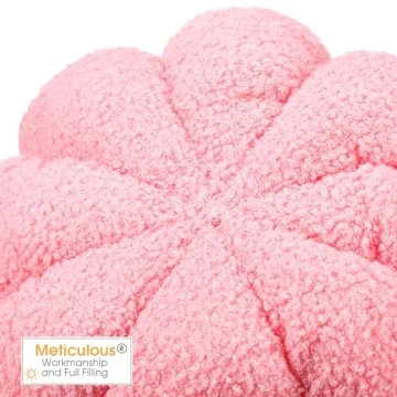 Queekay 2 Pcs Thanksgiving Pumpkin Pillow Fall Pumpkin Shaped Throw Pillow 11 x 9.5 Inch 3D Pumpkin Pillow Sofa Throw Pillow Cushion for Car Bedroom Home Decoration Couch(Pink)