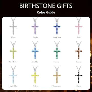 GUYOICHT 925 Sterling Silver Cubic Zirconia Cross Pendant Necklace for Women (style 6)