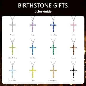 GUYOICHT 925 Sterling Silver Cubic Zirconia Cross Pendant Necklace for Women (style 6)