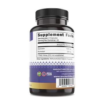 Ancient Bliss Quercetin Bromelain Immune Joint Support 120 Caps