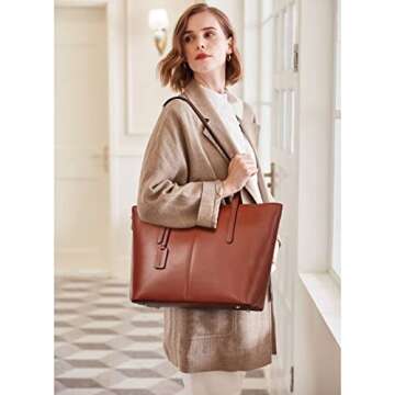 BOSTANTEN Women Handbags Genuine Leather Totes Shoulder Purses Deep Brown