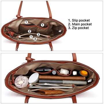 BOSTANTEN Women Handbags Genuine Leather Totes Shoulder Purses Deep Brown