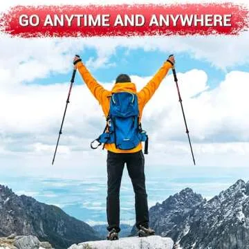 TheFitLife Trekking Poles - Lightweight 7075 Aluminum Hiking Sticks with Cork Grips, Adjustable Telescopic Design, Metal Flip Lock for Men & Women - Perfect for Hiking, Walking, Camping & Backpacking