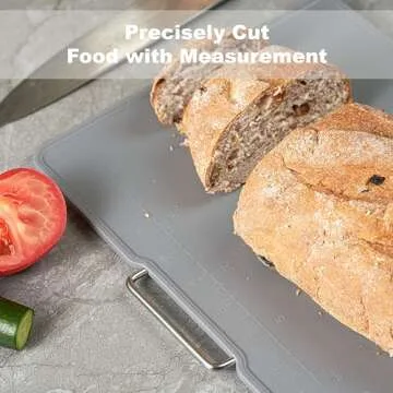 KOFRAND Plastic Cutting Boards with Grinding Area and Measurement, Cutting Boards for Kitchen Dishwasher Safe, Set of 3 with Holder, Non-Slip Design, Stainless Steel Handle, Pink