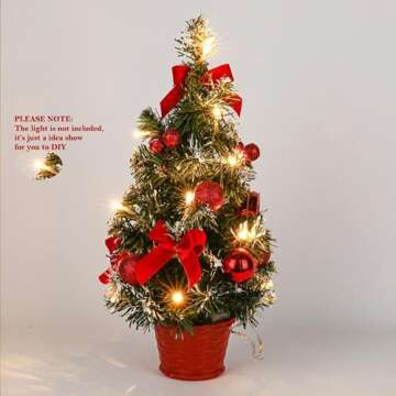 Vibrant 12 Inch Tabletop Mini Christmas Tree for Festive Decor