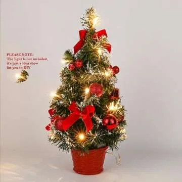 Vibrant 12 Inch Tabletop Mini Christmas Tree for Festive Decor