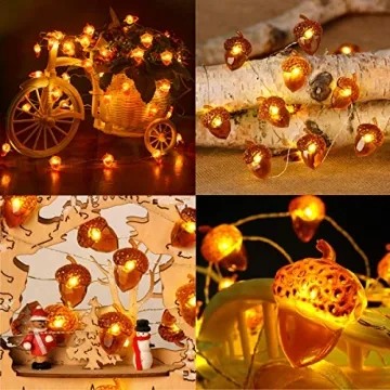 BOHON Acorn Lights 10ft LED String Lights for Fall Decor