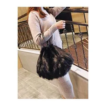 Ulisty Faux Fox Fur Shoulder Bag for Women - Chic & Versatile